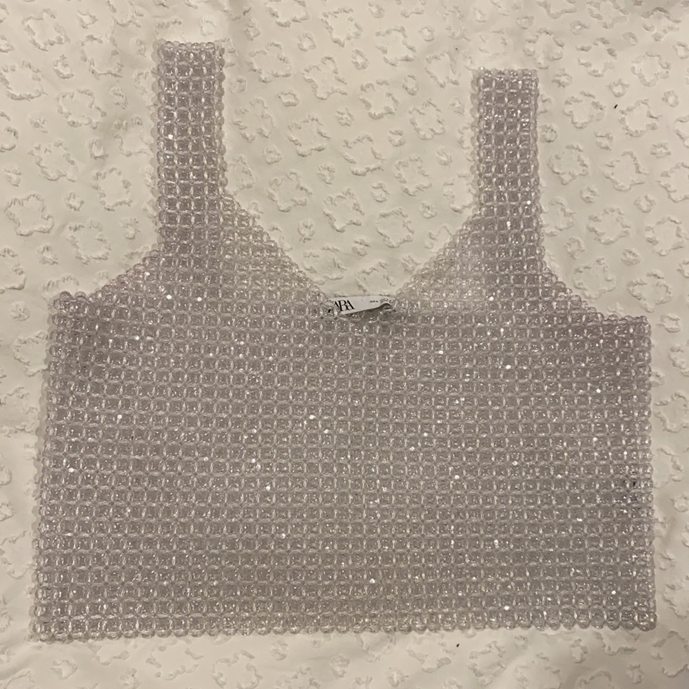 ZARA beaded shirt size small - Picture 3 of 4